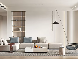Modern Living Room Sofa Coffee Table Combination Living Room 3d model