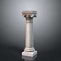 Classical Ionic Column With Marble Fluted Shaft And Voluted Capital