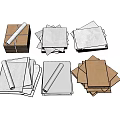 Various Paper Products Including White Brown Sheets And Rolled Stacked Paper