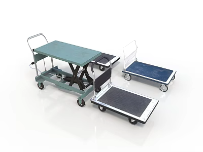 Mobile Medical Equipment Carts With Wheels And Various Surface Designs 3d model