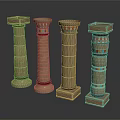 national style roman pillar stone pillar stone pillar 3d model