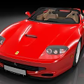 Red Ferrari Convertible Sports Car With Beige Interior And Sleek Front Design