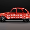 Red Classic Car With Retro Design Shiny Exterior And Vintage Style