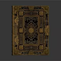 Antique Ornate Book Cover With Intricate Gold Patterns And Decorative Design