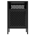 Modern Black Bedside Table With Perforated Dot Design And Metal Legs 3d model