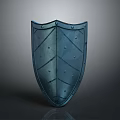 Decorative Medieval Style Metal Shield Featuring Rivets And Intricate Geometric Patterns 3d model