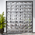 Modern glass brick glass brick partition screen combination 3d model