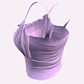 Purple Women's Camisole Top With Ruffled Design And Cinched Waist Detail