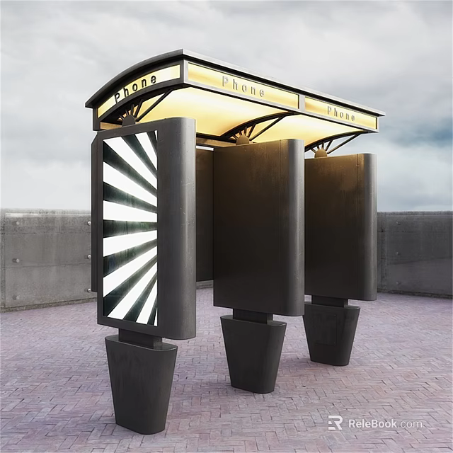 Modern Outdoor Canopy Design Featuring Illumination And Structural Columns For Plaza And Restaurant 3d model 