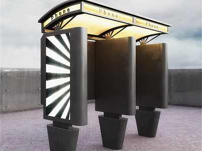 Modern Outdoor Canopy Design Featuring Illumination And Structural Columns For Plaza And Restaurant 3d model