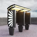 Modern Outdoor Canopy Design Featuring Illumination And Structural Columns For Plaza And Restaurant