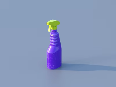 Hardware Tools Purple Spray Bottle With Yellow Nozzle For Cleaning Use 3d model