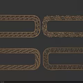Ornate Carved Frames With Gold And Dark Patterns On Light Blue Background