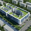 Modern Industrial Plant With Green Roof And Multi Story Structure Surrounded By Greenery