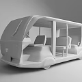Toyota Autonomous Vehicle With Modern Black And White Exterior Transparent Windows And Interior Seats