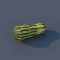 Green and Yellow Striped Squash Vegetable on Gray Background with Natural Texture 3d model