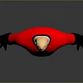 Game And Movie Character Mr Incredible In Red Costume With Black Logo And Gloves
