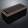 Black Rectangular Floor Drain with Grid Pattern Top for Bathroom Use 3d model