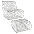 White Grid Design Outdoor Chairs With Modern Style For Garden Patio Use