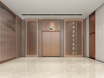 modern elevator hall elevator car 3d model