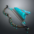 Decorative Traditional Bow With Turquoise Accents Arrows And Matching Quiver