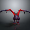 Mythical Purple Red Dragon Game And Movie Character With Wings And Horns