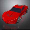 Red Sports Car Featuring Sleek Aerodynamic Design Blue Windows And Alloy Wheels