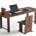 Modern medieval desk and chair combination 3d model