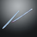 Two Medical Scalpels One Clean and One With Red Liquid Coating 3d model
