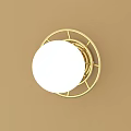 Modern Golden Wall Lamps With White Round Shades And Branch Design Decorative Lighting