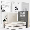 Books And Magazines On Modern Bookshelf With Stylish Art Design Covers