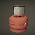 Red Propane Gas Cylinder With Metal Valve And Safety Ring