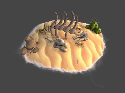 DEATH ZONE OF DEHYDRATED DEATH OF THE MODERN BONE DESERT 3d model