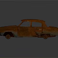 Old Rusty Abandoned Car With Worn Body And Visible Rust Exterior