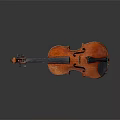 Classical Wooden Violin with Glossy Texture and Reflective Surface on Gray Background 3d model
