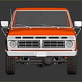 Classic Red Single Cab Pickup Truck With Shiny Surface And Reflection 3d model