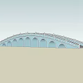 Traditional Stone Arch Bridge With Multiple Arches Railing And Flat Deck Structure 3d model