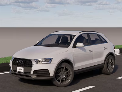White SUV With Modern Exterior Design And Black Wheels On Road 3d model