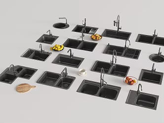 Modern Vegetable Washing Basin Stainless Steel Sink Vegetable Washing Bowl Pool Tap Fruit 3d model