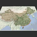 Microtopography China 3D Terrain Map With Detailed Geographic And Topographic Features
