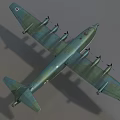 Green Fighter Aircraft With Four Propellers On Wings And White Cross Insignia On Fuselage