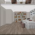 Clothing Store Interior With White Decor Staircase Round Pendant Lights Display Shelves And Front Desk