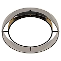 Modern Round Ceiling Light With Metal Frame And LED Lighting Black Gold Design