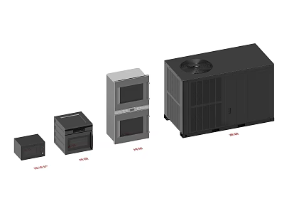 Stylish Black And Gray Kitchen Appliances In Various Sizes For Modern Kitchens 3d model