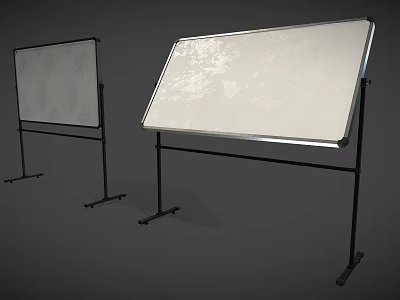Office Furniture Mobile Whiteboard Stand With Double Writing Surfaces And Sturdy Metal Frame 3d model