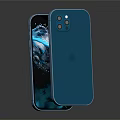 Apple Mobile Phones With Blue Back Triple Camera And Front Wave Pattern Screen