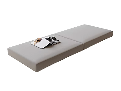 Bay Window Gray Cushion With Magazine And Small Items For Cozy Indoor Seating 3d model