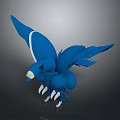 Blue Avian Character Creature With Large Wings Sharp Claws And Detailed Design 3d model