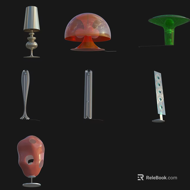 Various Modern Table Lamps with Creative Designs for Home Decor 3d model