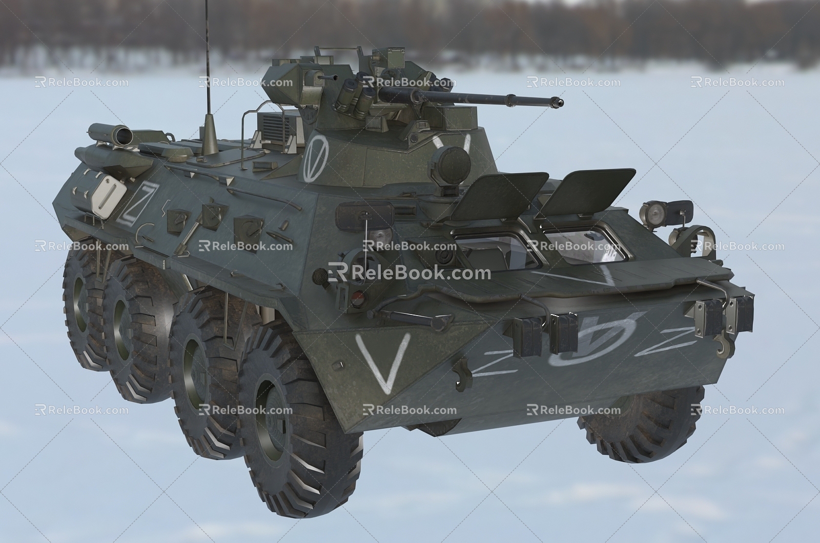 Hyundai BTR82A armored vehicle wheeled armored personnel carrier with interior 3d model